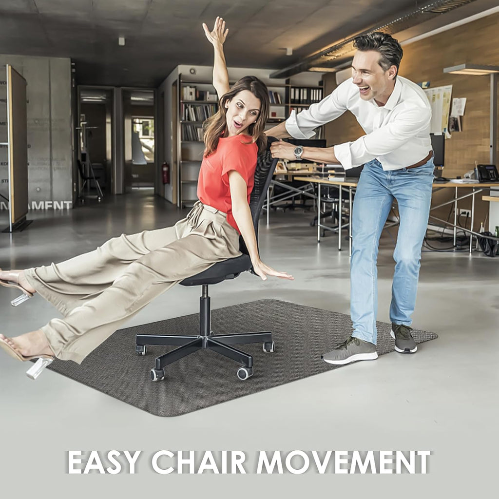 Kuyal Office Chair Mat for Hardwood Floor, 36" x 48" Heavy Duty Desk Chair Mat for Office & Home, Anti Slip, Non-Curve Computer Chair Protector Mat, Light Brown