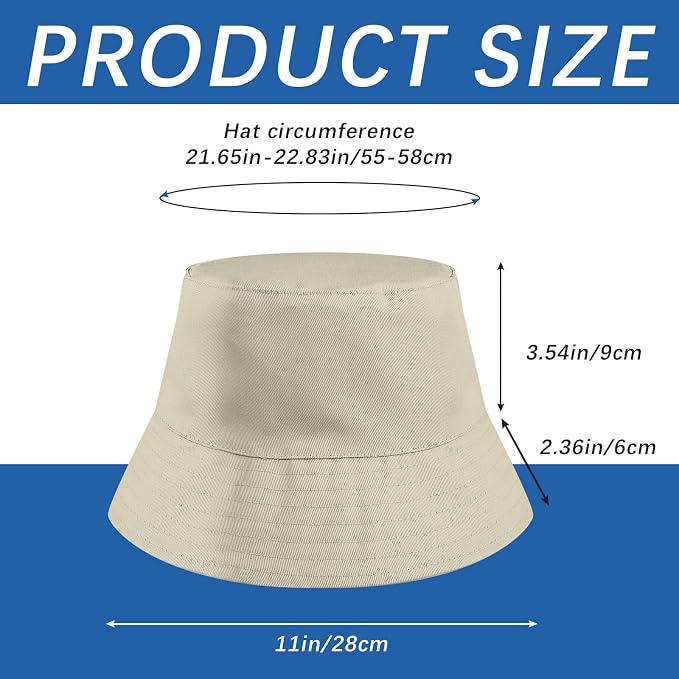 Bucket Hats Bulk Solid Color DIY Blank Hat Bucket Hats - Image 3