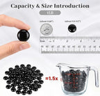 FUTUREPLUSX 1LB Black Flat Glass Marbles, Glass Pebbles Vase Filler, Dark Beads - Image 2