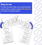 Kapyoo 3Pcs Free Motion Quilting Rulers and Templates Set Quilting Templates - Image 3