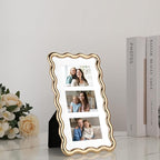 3-2x3'' Gold Heavy-Duty Zinc Alloy Picture Frames, Wave Design Gold plated - Image 3