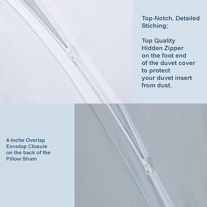 THE COTTON & SILK® 100% Luxury Long-Staple Cotton Duvet Cover Set - Image 3