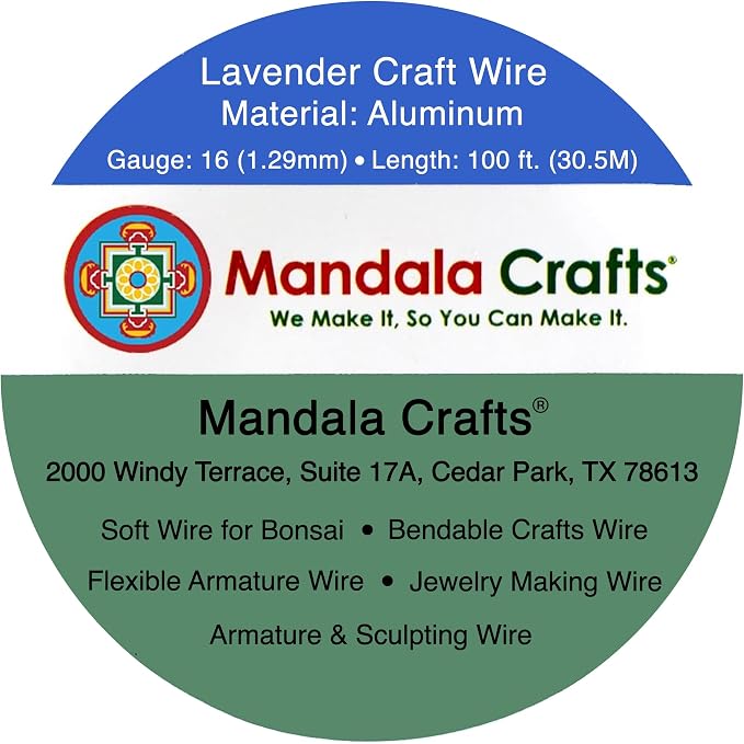 Mandala Crafts 16 Gauge Lavender Anodized Aluminum Craft Wire, 100 FT | Colored - Image 3