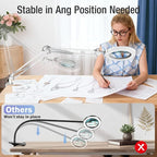 10X Magnifying Glass with Light and Clamp, Real Glass Stand Lighted Magnifier - Image 6