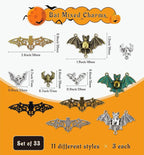 JIALEEY 33PCS Bat Charms Mixed Halloween Spooky Flittermouse Flying Vampire Bat - Image 2