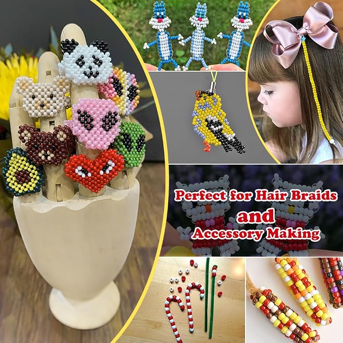 QPIXVB 1100pcs Pony Beads, Friendship Bracelet Beads Kit, Bead - Image 3