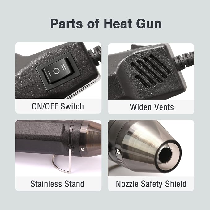 LDK Mini Heat Gun, 4.9Ft 300W Dual Temperature 392℉ & 662℉ Hot Air Gun - Image 4
