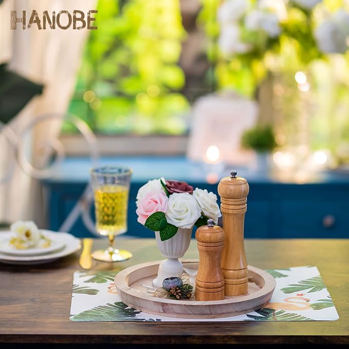 Hanobe Unfinished Round Wooden Craft Trays - Image 2