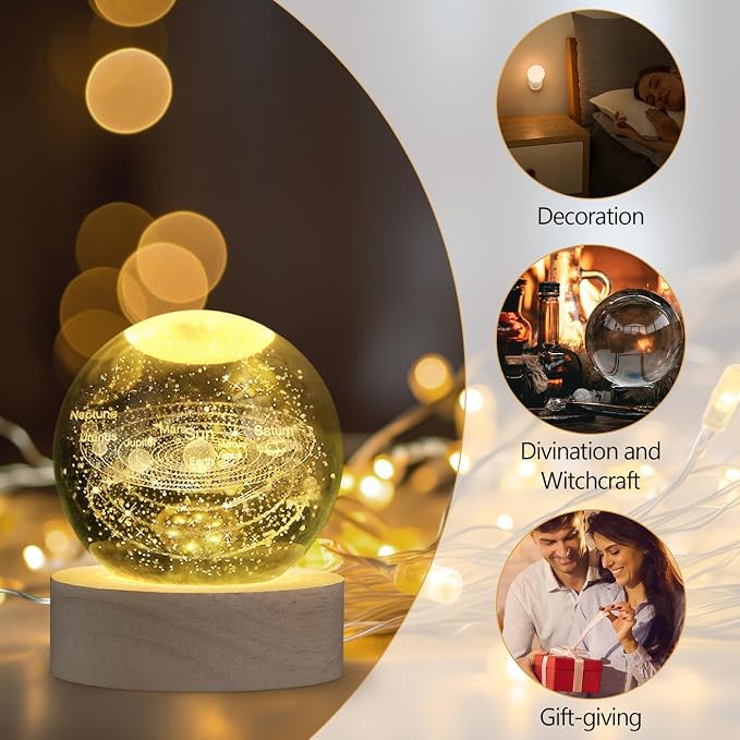 MAIBAOTA 3D Solar System Space Balls 2.4 Inches Crystal Ball Astronomy Decor - Image 4