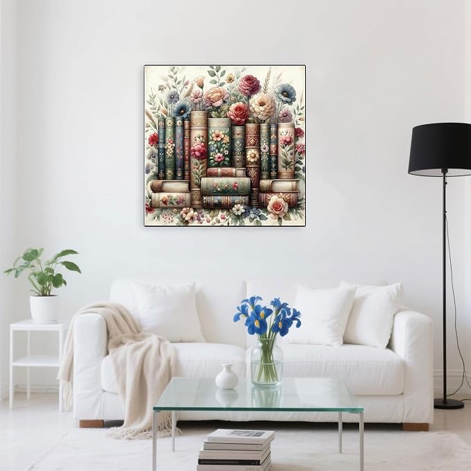 EIBEILI Diamond Art Kits for Adults-Book Flowers Diamond Painting Wall Art | - Image 6