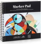 50 Sheets Marker Paper Pad, 7.6×7.6 Inch Bleedproof Art Sketch Pad, 73lb/120gsm by Prudiut