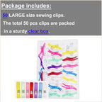50 PCS Large Sewing Clips, 7 Bright Colors Multipurpose Quilt Clips Craft Tools - Image 2