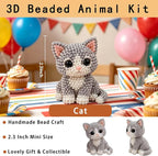CJNEJGT Kid Friendly 3D Beaded Animal DIY Kit, Stress Relief Leisure DIY Bead - Image 2