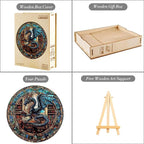Wooden Puzzles Adults, Dragon Library Puzzle 200 Pieces, Unique Animal Shaped - Image 4