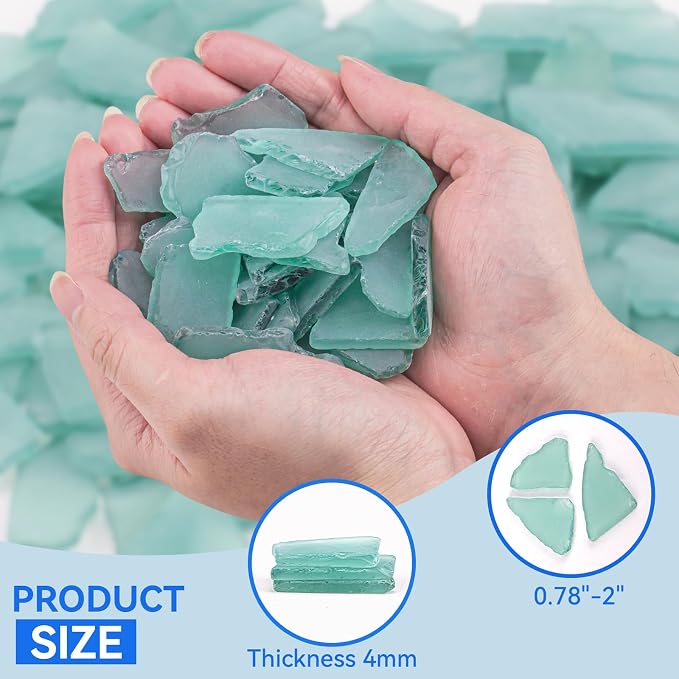 Keedolla 15 Oz Sea Glass for Crafts, Flat Frosted Seaglass Pieces Decor Crushed - Image 3