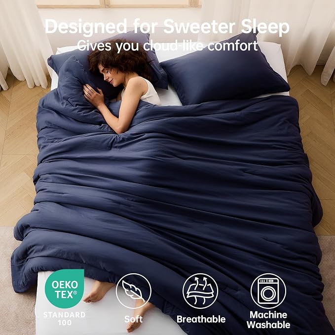 MUXHOMO Full Comforter Sets, All Season Ultra Soft Down Alternative Bedding - Image 2