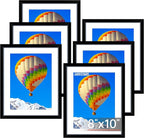 FIXSMITH 8x10 Picture Frame Set of 6, Display Pictures 5x7 by FIXSMITH