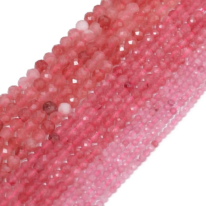 3mm 120pcs Strawberry Quartz Tiny Gemstone Beads - Image 8