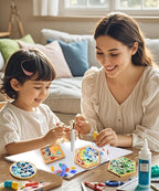 A&H Zier 4-Pack Kids Mosaic Coaster Kit – DIY Arts and Crafts - Image 4