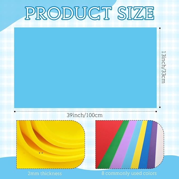 Fainne 8 Pcs Craft Foam Sheet Roll - Image 2