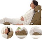 Bedluxe Adjustable 4pcs Bed Wedge Pillow Set, Memory Foam Wedges Pillow Post - Image 7