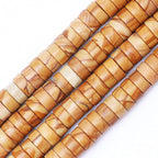 Natural Stone Heishi Beads for Necklace Making, 4 mm x 6 mm Small Flat Round by YUGDRUZY