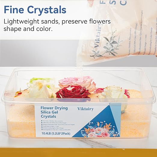 10.4 LBS Silica Gel Flower Drying Crystals, Reusable Color Indicating Flower - Image 2