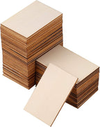 Ruisita 100 Pieces 2 x 3 Inches Unfinished Wood Pieces Rectangle Blank Sharp by Ruisita