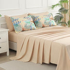 Yogeneg 7 Piece Bed in a Bag Queen Size Comforter Set Khaki Bedding Set - Image 4