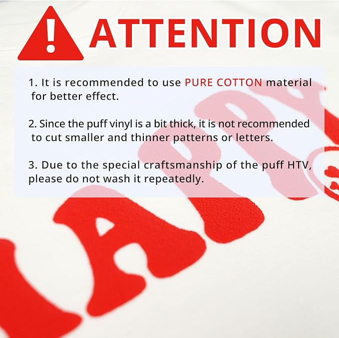 HTVRONT Puff Vinyl Heat Transfer, Puff Iron on Vinyl - Image 6