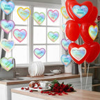 TaoBary 24 Pcs 7.08 Inch Large Heart Cutouts Shiny Iridescent Valentine's Day - Image 6