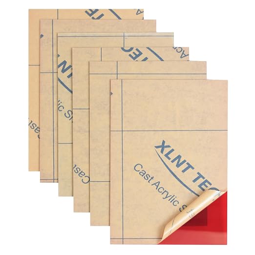 6 PCS Red Transparent Cast Acrylic Sheets 8" x 12" x 0.118", Plexiglass Plastic by MaterialsParts