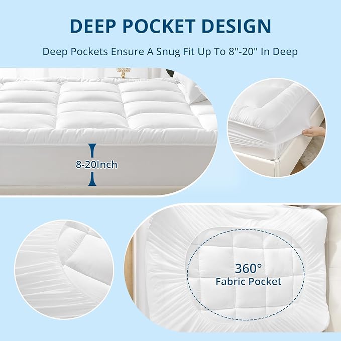 YUGYVOB California King Mattress Topper Extra Thick, and Breathable Mattress - Image 5