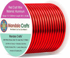 Mandala Crafts 13 Gauge Red Anodized Aluminum Craft Wire, 60 FT | Colored by MandalaCrafts