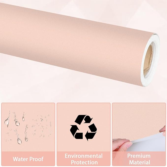 Qyeahkj Pink Bulletin Board Paper Roll Girl Blush Pink Bulletin Board - Image 3