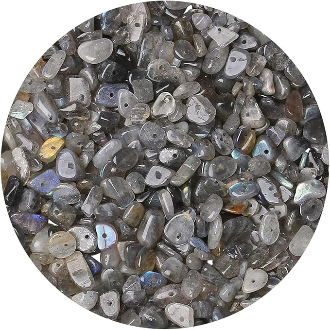 LAIDANLA Labradorite 400pcs Natural Chip Stone Beads 5-8mm Healing Crystal by LAIDANLA