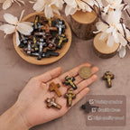 Cheriswelry 100Pcs Crucifix Cross Wood Pendants Crucifix Cross Printed Wooden - Image 4