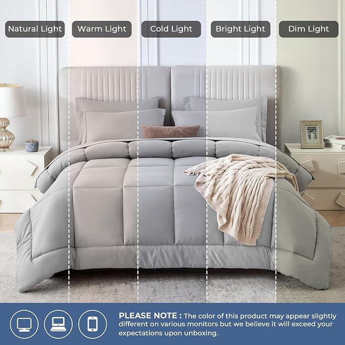 Sasttie Twin XL Comforter Set, 5 Pieces Twin XL Bed in a Bag, Complete Bedding - Image 7
