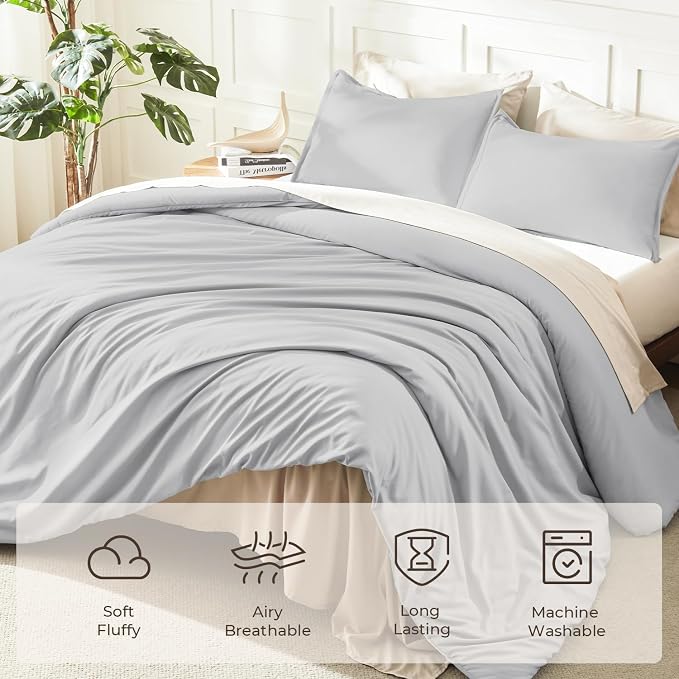 Litanika Twin XL Comforter Set Light Grey, 2 Pieces Extra Long Dorm Bedding Sets - Image 3