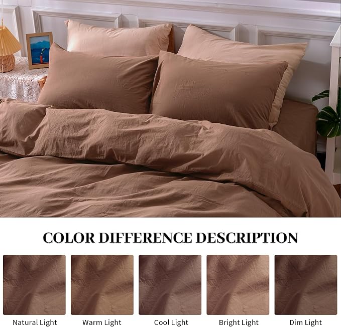 NEXHOME PRO Duvet Cover Set Kids Twin Size Linen Look Organic Natural 100% - Image 3
