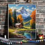Mountain Paint By Numbers Kit For Adults Beginner Cabin Adult Paint By Number - Image 2
