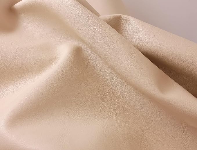 NAT Leathers | Cream Nude Beige OffWhite Soft Faux Vegan Leather PU | 1 Yard - Image 2