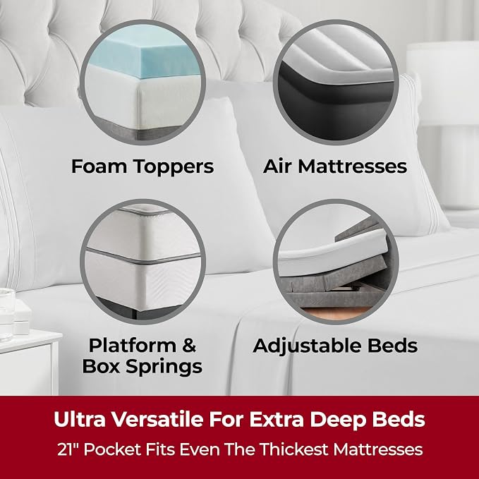 Mellanni Extra Deep California King Sheets - Image 2