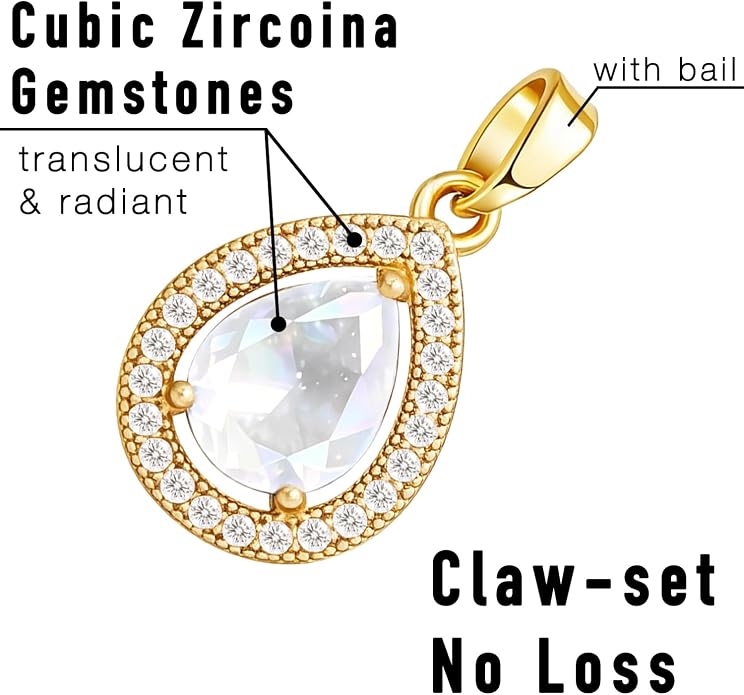 7Pcs Exquisite CZ Charms for Jewelry Making, Cubic Zirconia Gemstone, Prong - Image 2