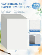 120 Sheets 4x6 Watercolor Paper Bulk, Cold Press Watercolor Paper Cards | 110 - Image 2