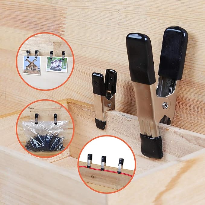 Amazon Basics 20-Piece Steel Spring Clamp Set, Non-Marking PVC-Coated Tips - Image 4