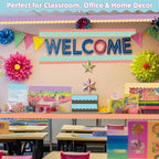 6 Rolls 196.8 Ft Pastel Bulletin Board Borders – Scalloped Classroom Summer - Image 2