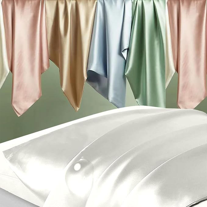 Silk Pillowcase 2 Pack, Mulberry Silk Pillow Cases Queen Size Set of 2 - Image 2