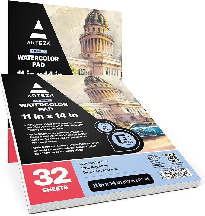 ARTEZA Watercolor Paper, 32 Sheets Each, 11x14 Inches Watercolor Sketchbook - Image 6