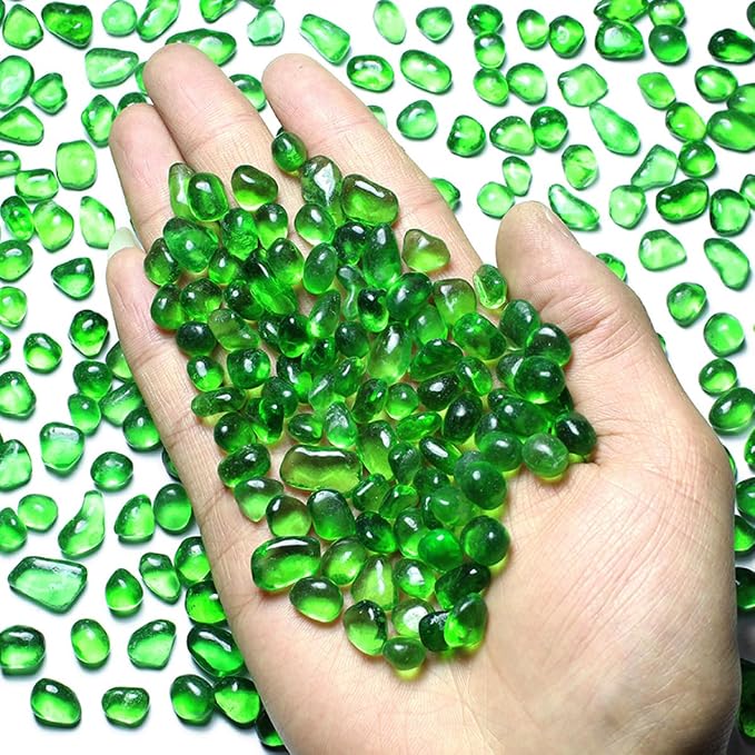 Glass Stones, 1Lb/460g Irregular Sea Glass Pebbles Non-Toxic Artificial - Image 5
